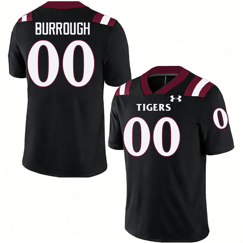 Texas Southern Tigers #00 Ken Burrough College Football Jersey,Uniforms Stitched-Black